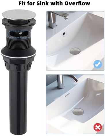 Hygie Rinse Sink Drains Stopper Overflow for Bathroom