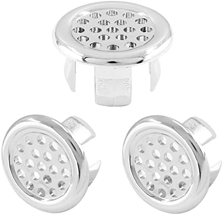 3-Pack Chrome Overflow Sink Drain Caps for Bathroom Basins