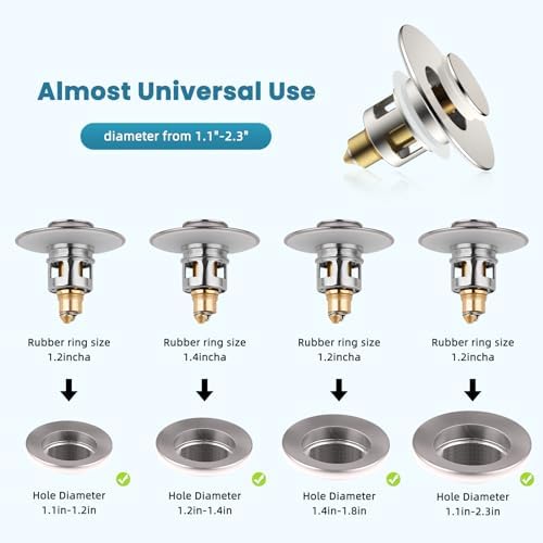 Hygie Rinse Universal 2 in 1 Bathroom Sink Stopper