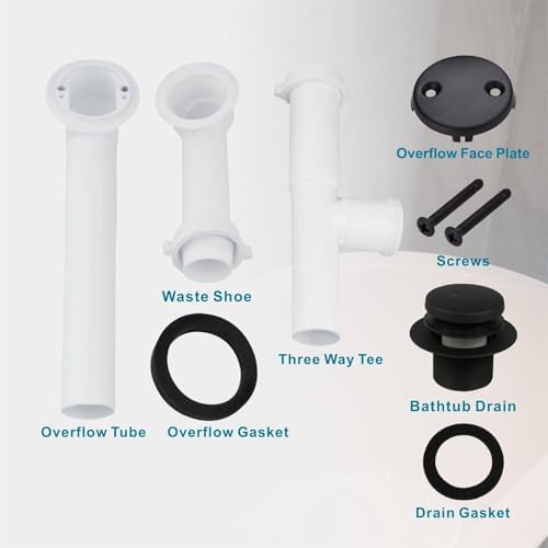 Sturdy Black Tubular Drain Kit for Bathroom Use