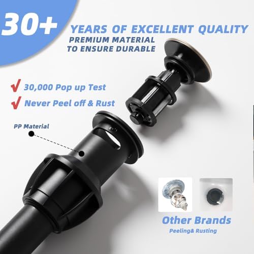 BSTIIU Bathroom Sink Drain with Overflow Anti-Clog Stopper