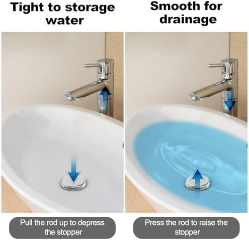 PEUTIER 2pcs Chrome Sink Pop Up Stoppers 1