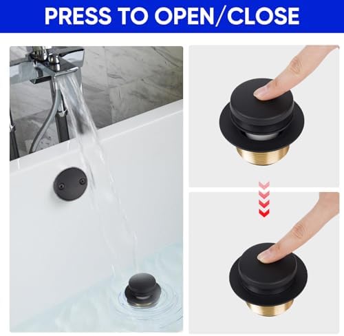 Premium Black Tub Drain Kit by FOUXTEL