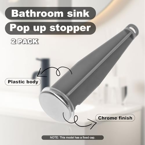 PEUTIER 2pcs Chrome Sink Pop Up Stoppers 1