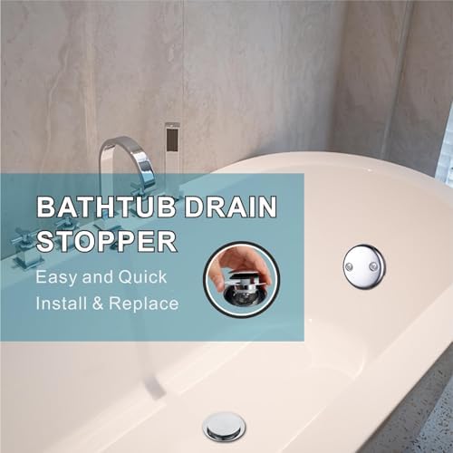 Chrome bathtub drain stopper with plug