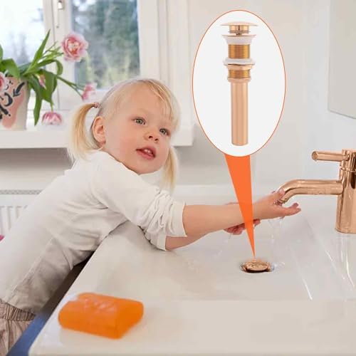 Enforose Sink Drain Stopper Rose Gold Design