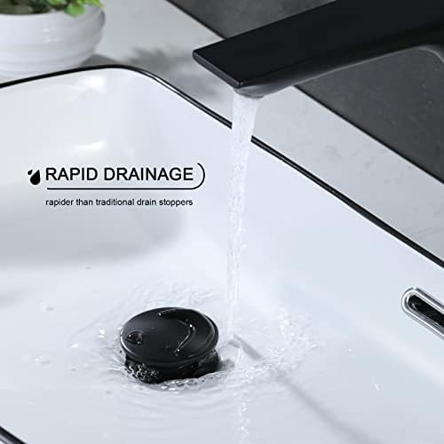 Sturdy 304 Stainless Steel Sink Drain Stopper Matte Black