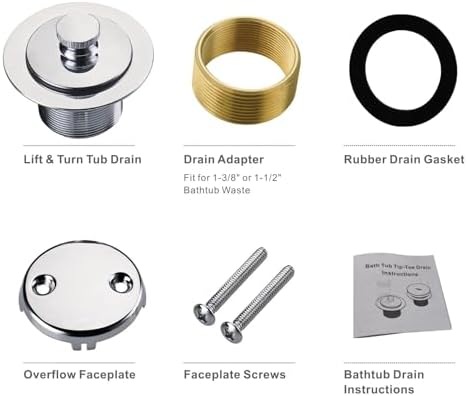 WELLUP Chrome bathtub drain conversion kit