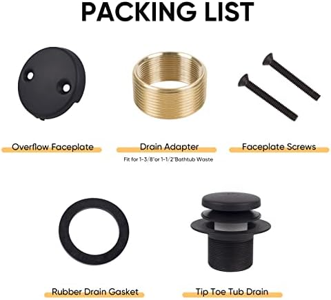 Enhance Your Bathtub Experience with the MINUPWELL Black Tub Drain Conversion Kit