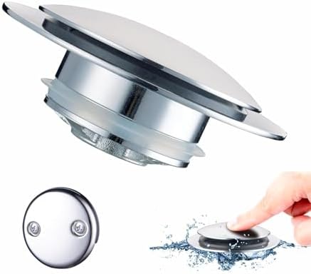Chrome bathtub drain stopper with plug