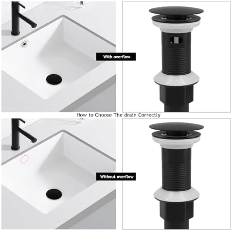 Premium Bathroom Sink Drain with Matte Black Finish