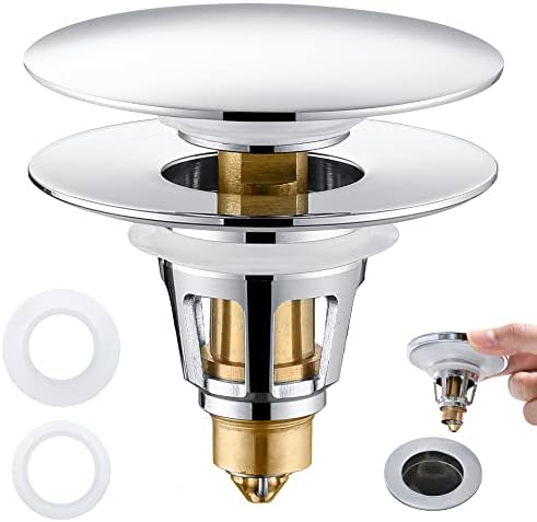 Universal 2-in-1 Chrome Sink Stopper
