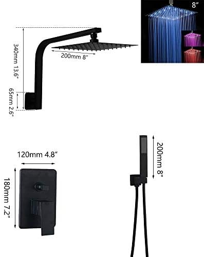 Stylish Black Steel Shower Set Luxury Bathroom Faucet