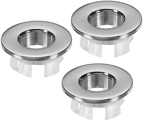 Copper Sink Overflow Rings Set of 3 Bathroom Kitchen Fixtures Silver Design