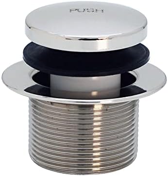 Compact White Tubular Bath Drain Plug with Polished Chrome Finish