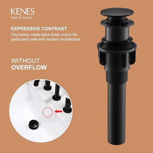 Kenes Bathroom Sink Drain Stopper Overflow Prevention Solution