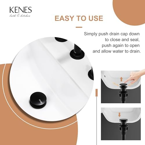 Kenes Bathroom Sink Drain Stopper Overflow Prevention Solution