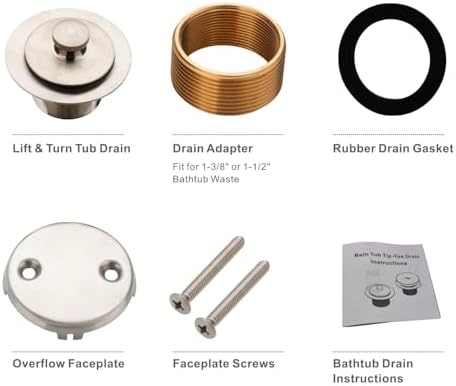Sturdy bathtub drain kit for lift turn installation