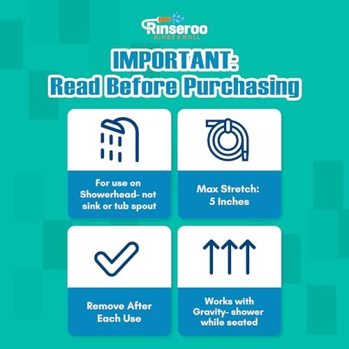 Rinseroo Removable Handheld Shower Hose 5ft
