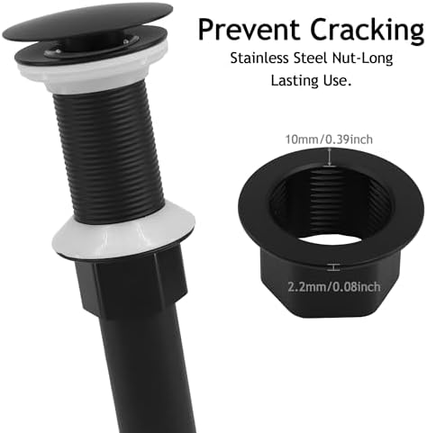 Premium Bathroom Sink Drain with Matte Black Finish