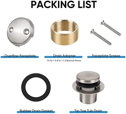 miniDownstat Brushed Nickel bathtub drain conversion kit