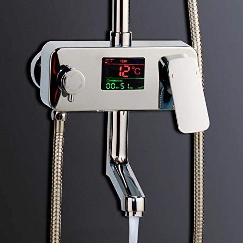 Huin 8 Inch Rainfall Shower Faucet In-wall Rotate Tub Spout Mixer Set