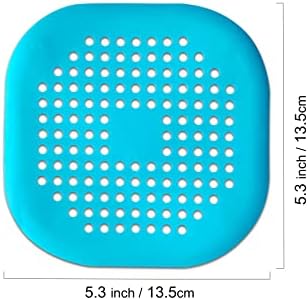 2-Piece Blue Shower Drain Hair Catcher for Bath Kitchen