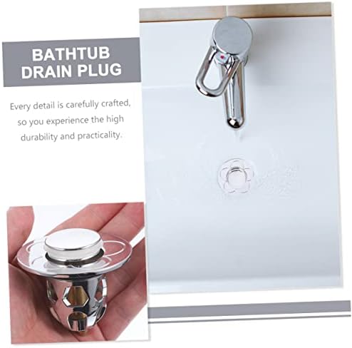 Copper bathtub drain plug Silver finish prevents clogging easy to use