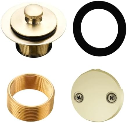 Solitaire Gold Brushed Tub Drain Kit for Bathtub Replacement