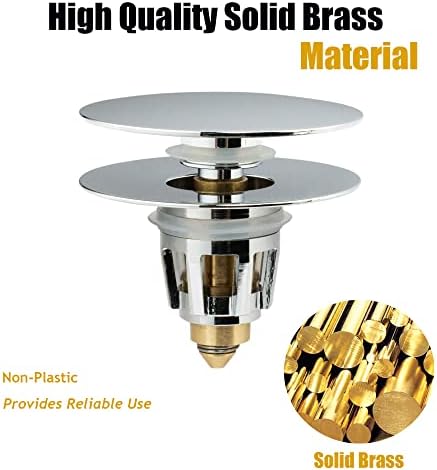 Artiwell Universal Bathroom Sink Drain Stopper CHROME PLATED