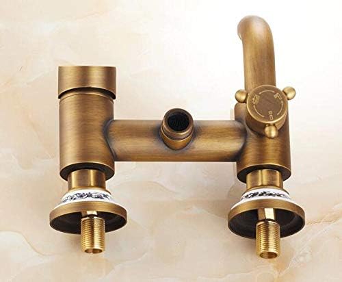 8-Inch Wall-Mounted Antique Brass Faucet Set