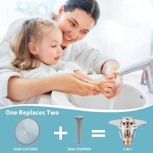 MEIUOAE Bath Sink Stopper Silver