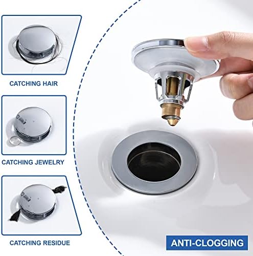 Universal 2-in-1 Chrome Sink Stopper