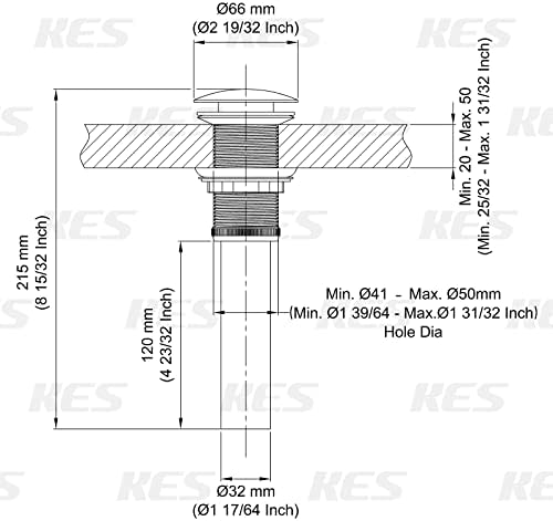 KES All-Metal Rustproof Vessel Sink Drain