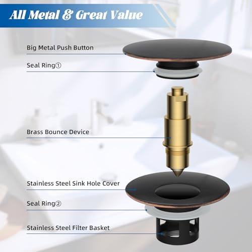 Bathroom Sink Stopper Oil-Rubbed Bronze