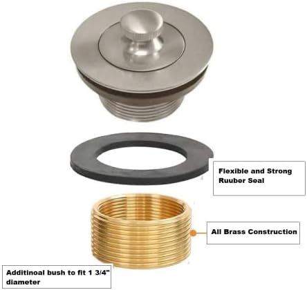 Lift Turn Bathtub Drain Conversion Kit Brass-Plated Replacement for Improved Efficiency