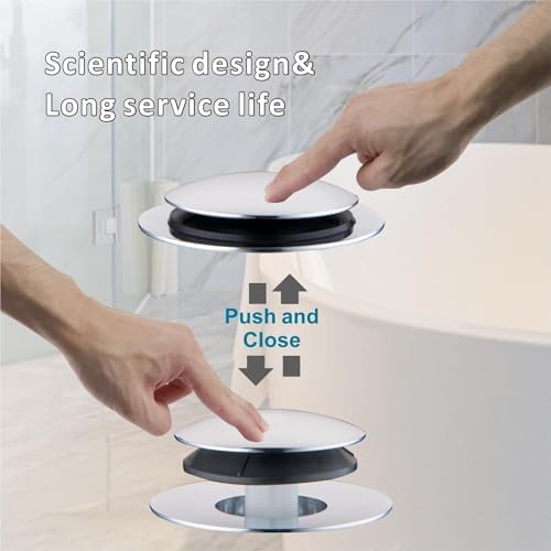 Chrome bathtub drain stopper with plug