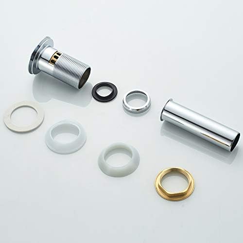 VOTON Chrome Sink Drain with Basket Stopper and Overflow Hole