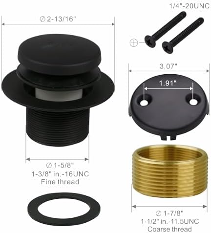 Black Bathtub Drain Conversion Kit for Bathroom Fixtures