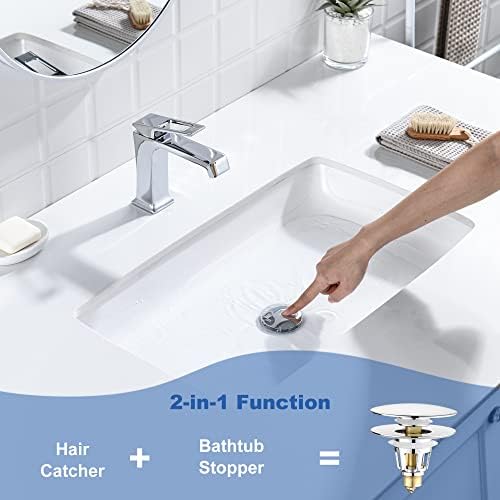 Universal 2-in-1 Chrome Sink Stopper