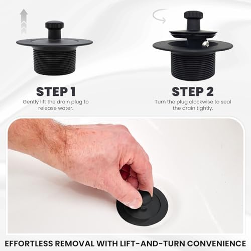 Upgrade your bathtub with the LXLOTUS Drain Kit matte black universal fit
