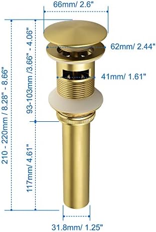 SHAMANDA Brass Bathroom Sink Drain Stopper