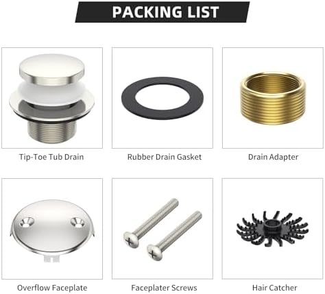 Homeslea Bathtub Drain Kit Brushed Nickel