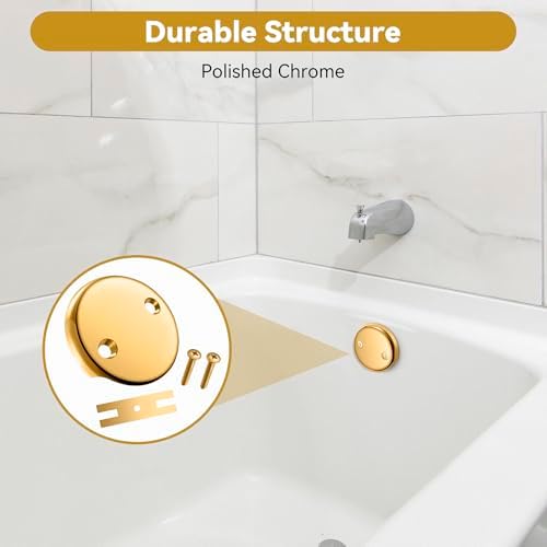 2-Hole Bathtub Overflow Cover Plate with Adapter Brushed Nickel