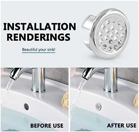 3-Pack Chrome Overflow Sink Drain Caps for Bathroom Basins