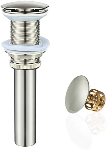 VOTON brushed nickel bathroom sink drain without overflow