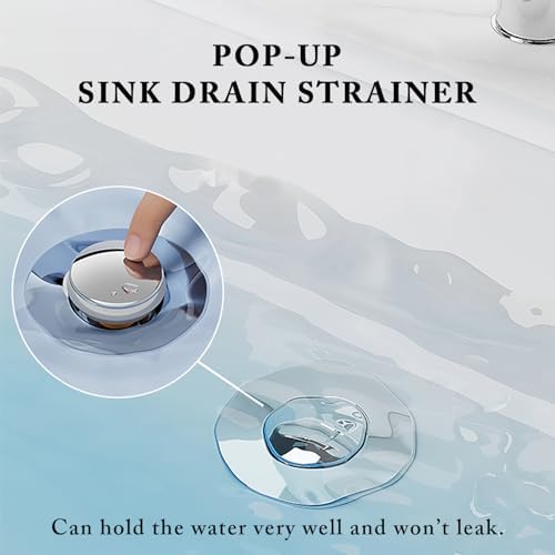 ABDZTY 2-Piece bathroom sink drain strainer stopper basket 11-142-inch compatible