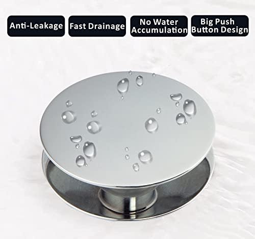 Artiwell Universal Bathroom Sink Drain Stopper CHROME PLATED