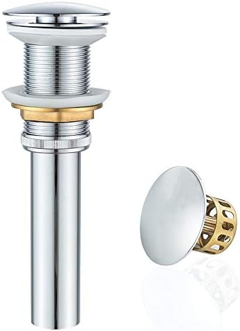 Bathroom Sink Drain with Strainer No Overflow Install Polished Chrome