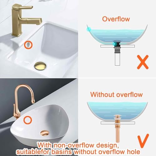 Enforose Sink Drain Stopper Rose Gold Design